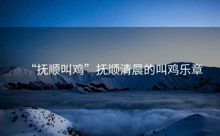 “撫順叫雞”撫順清晨的叫雞樂章