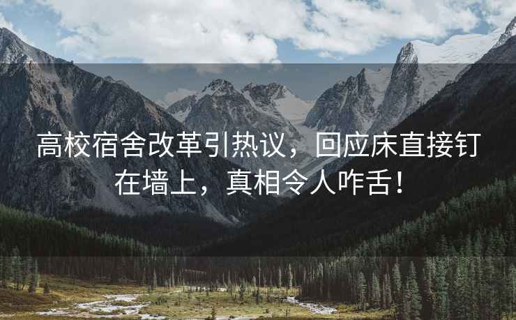 高校宿舍改革引熱議，回應床直接釘在墻上，真相令人咋舌！
