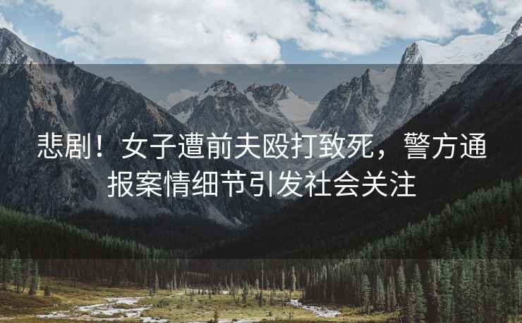 悲劇！女子遭前夫毆打致死，警方通報案情細節引發社會關注