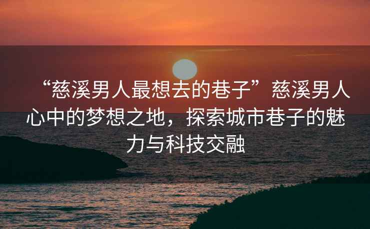 “慈溪男人最想去的巷子”慈溪男人心中的夢想之地，探索城市巷子的魅力與科技交融