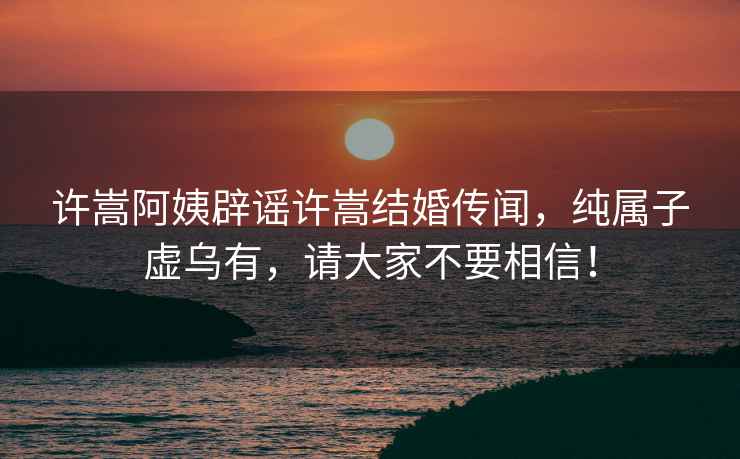 許嵩阿姨辟謠許嵩結(jié)婚傳聞，純屬子虛烏有，請(qǐng)大家不要相信！