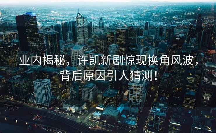 業(yè)內(nèi)揭秘，許凱新劇驚現(xiàn)換角風(fēng)波，背后原因引人猜測(cè)！