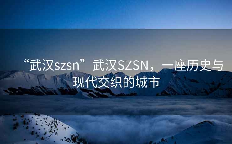 “武漢szsn”武漢SZSN，一座歷史與現代交織的城市