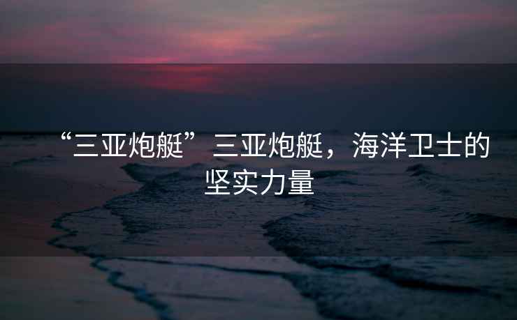 “三亞炮艇”三亞炮艇，海洋衛(wèi)士的堅(jiān)實(shí)力量