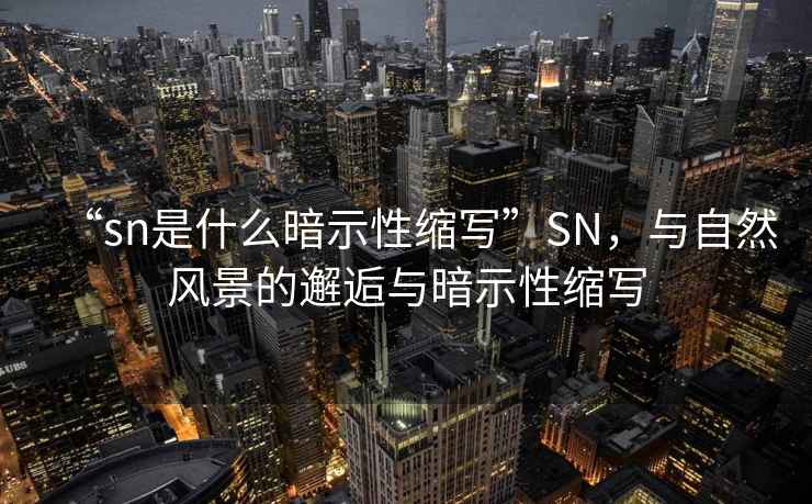 “sn是什么暗示性縮寫”SN，與自然風(fēng)景的邂逅與暗示性縮寫