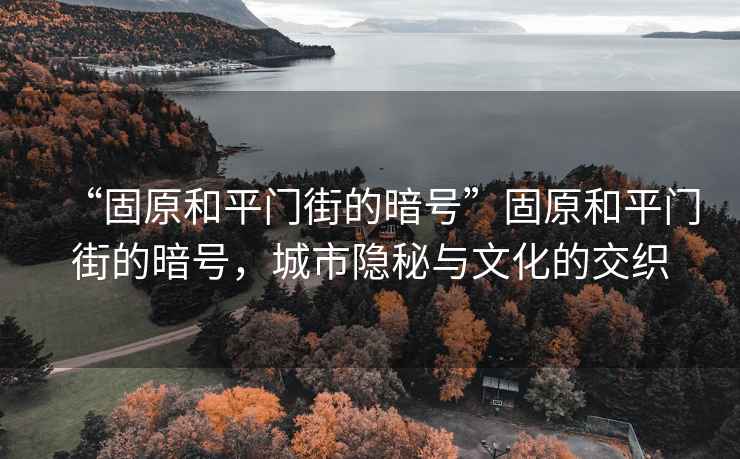 “固原和平門街的暗號(hào)”固原和平門街的暗號(hào)，城市隱秘與文化的交織