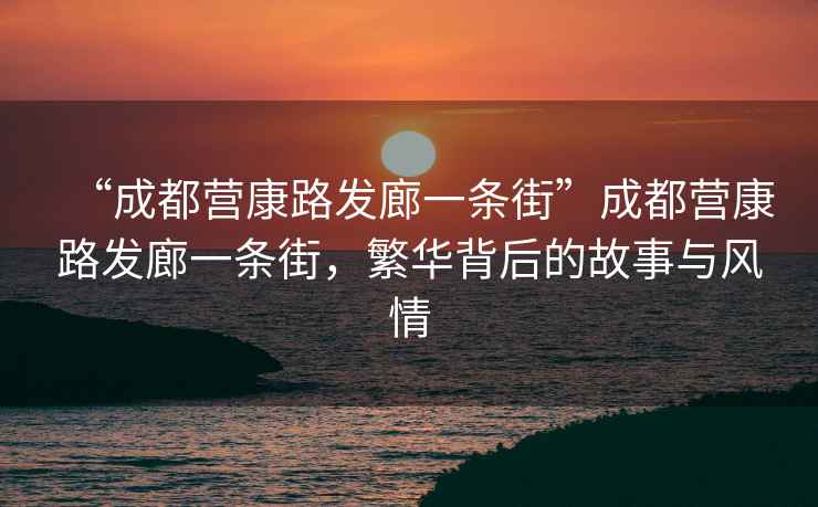 “成都營康路發(fā)廊一條街”成都營康路發(fā)廊一條街，繁華背后的故事與風(fēng)情