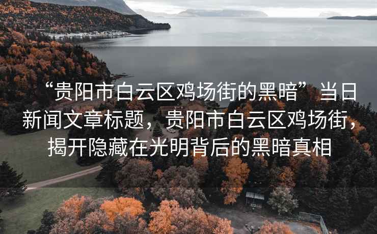 “貴陽市白云區雞場街的黑暗”當日新聞文章標題，貴陽市白云區雞場街，揭開隱藏在光明背后的黑暗真相