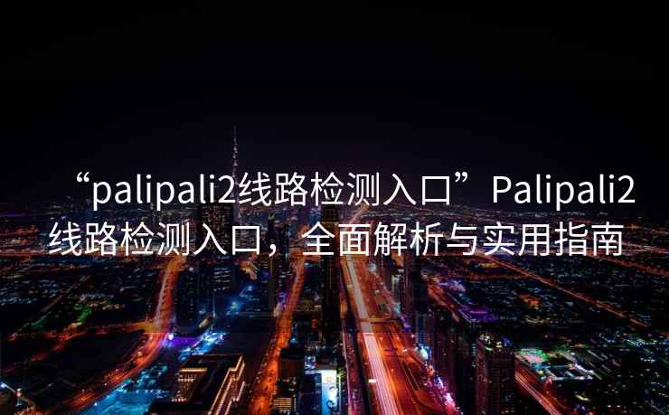 “palipali2線路檢測入口”Palipali2線路檢測入口，全面解析與實用指南