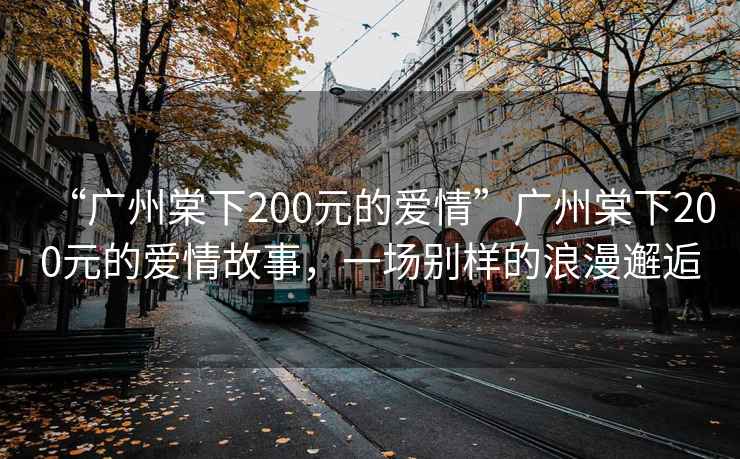 “廣州棠下200元的愛情”廣州棠下200元的愛情故事，一場別樣的浪漫邂逅