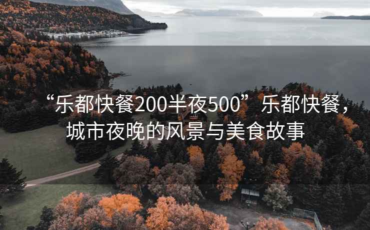 “樂都快餐200半夜500”樂都快餐，城市夜晚的風(fēng)景與美食故事