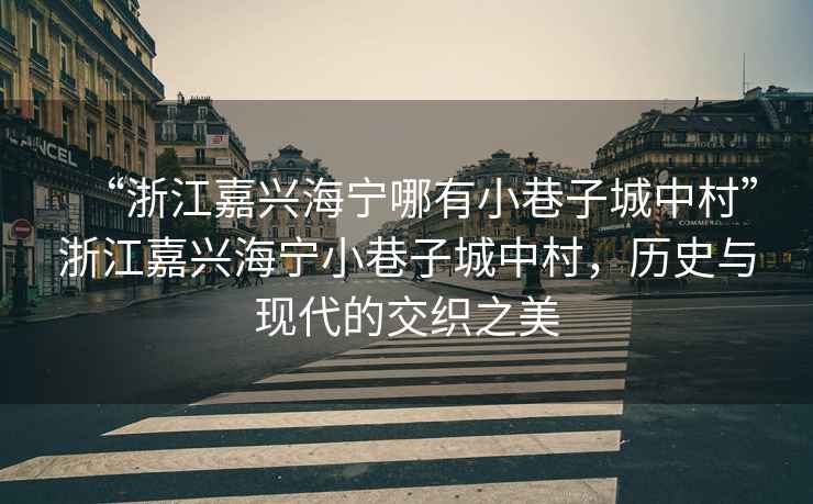 “浙江嘉興海寧哪有小巷子城中村”浙江嘉興海寧小巷子城中村，歷史與現代的交織之美