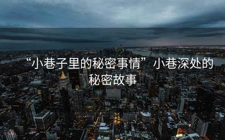 “小巷子里的秘密事情”小巷深處的秘密故事