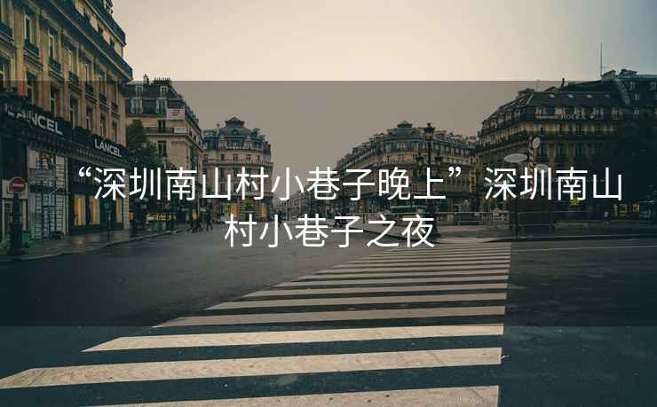 “深圳南山村小巷子晚上”深圳南山村小巷子之夜