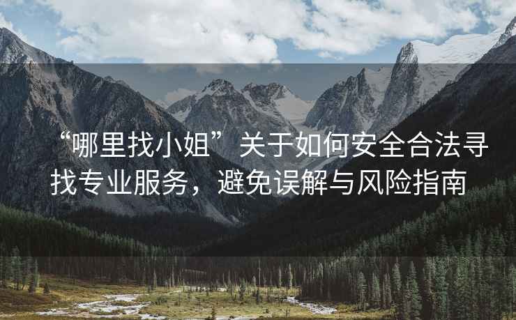 “哪里找小姐”關(guān)于如何安全合法尋找專業(yè)服務(wù)，避免誤解與風險指南