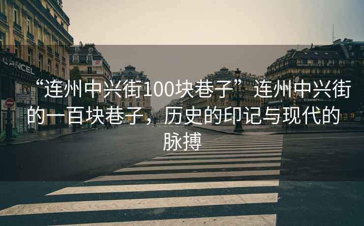 “連州中興街100塊巷子”連州中興街的一百塊巷子，歷史的印記與現代的脈搏