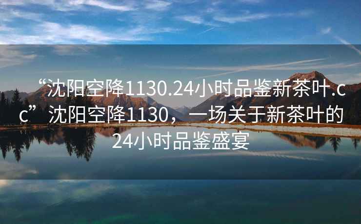“沈陽空降1130.24小時品鑒新茶葉.cc”沈陽空降1130，一場關于新茶葉的24小時品鑒盛宴