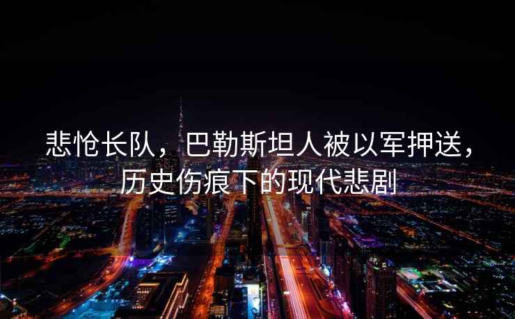 悲愴長隊，巴勒斯坦人被以軍押送，歷史傷痕下的現代悲劇