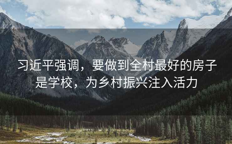 習(xí)近平強(qiáng)調(diào)，要做到全村最好的房子是學(xué)校，為鄉(xiāng)村振興注入活力