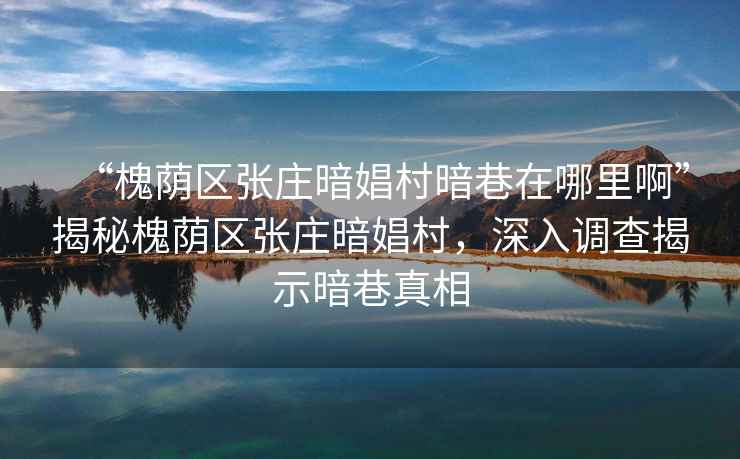 “槐蔭區張莊暗娼村暗巷在哪里啊”揭秘槐蔭區張莊暗娼村，深入調查揭示暗巷真相