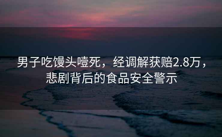 男子吃饅頭噎死，經調解獲賠2.8萬，悲劇背后的食品安全警示