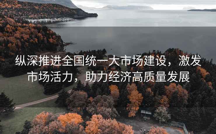 縱深推進全國統一大市場建設，激發市場活力，助力經濟高質量發展