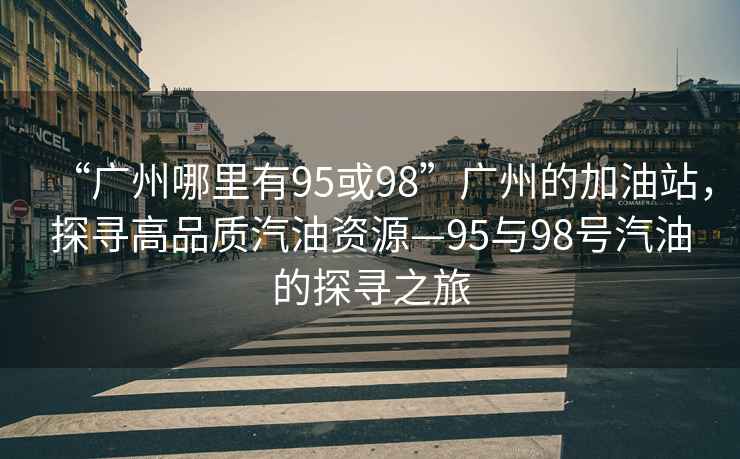 “廣州哪里有95或98”廣州的加油站，探尋高品質汽油資源—95與98號汽油的探尋之旅