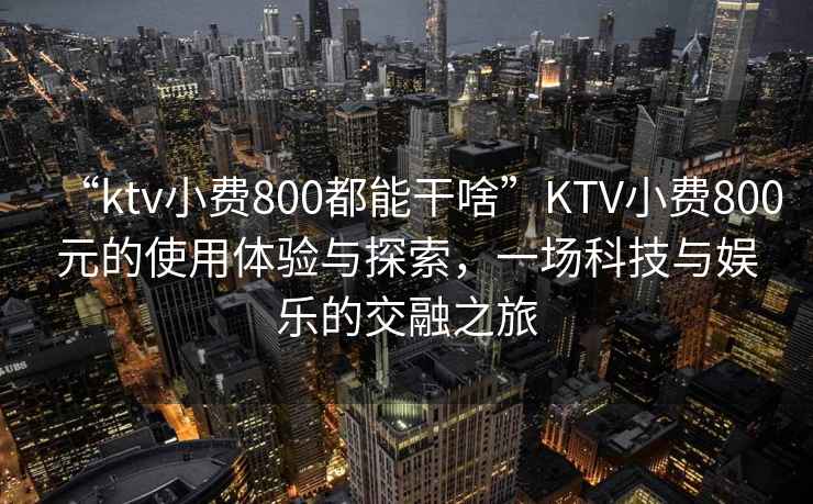 “ktv小費800都能干啥”KTV小費800元的使用體驗與探索，一場科技與娛樂的交融之旅