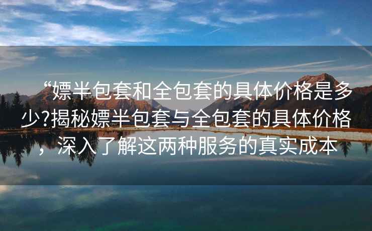 “嫖半包套和全包套的具體價格是多少?揭秘嫖半包套與全包套的具體價格，深入了解這兩種服務的真實成本