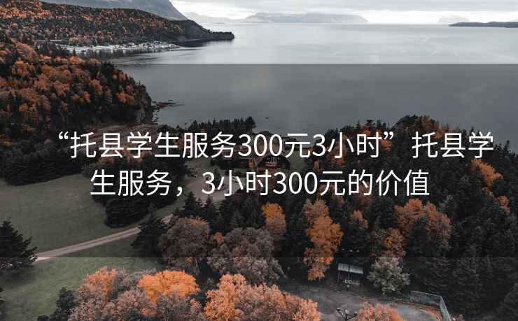 “托縣學(xué)生服務(wù)300元3小時(shí)”托縣學(xué)生服務(wù)，3小時(shí)300元的價(jià)值