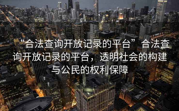 “合法查詢開放記錄的平臺”合法查詢開放記錄的平臺，透明社會的構建與公民的權利保障