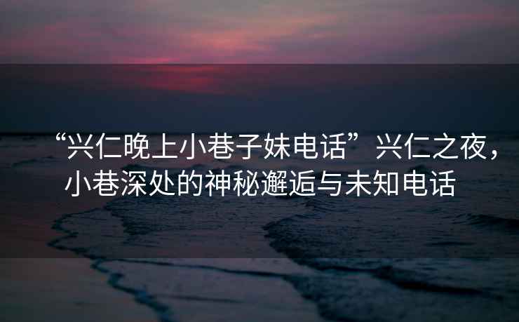 “興仁晚上小巷子妹電話”興仁之夜，小巷深處的神秘邂逅與未知電話