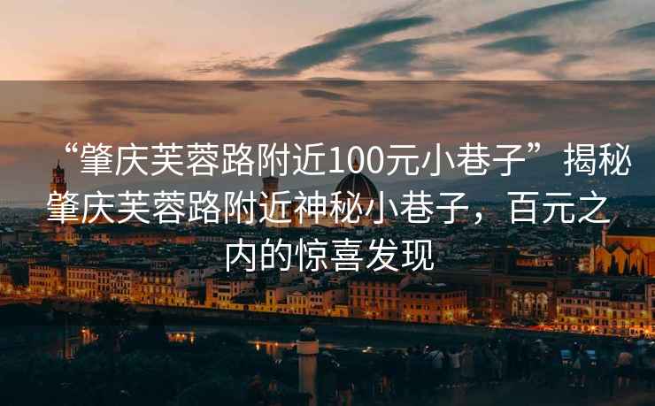 “肇慶芙蓉路附近100元小巷子”揭秘肇慶芙蓉路附近神秘小巷子，百元之內的驚喜發現