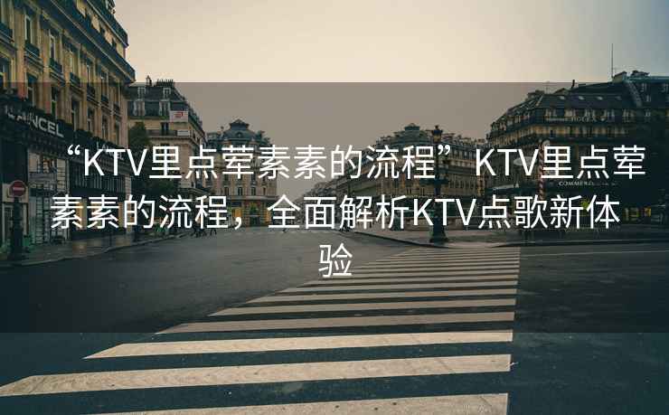 “KTV里點葷素素的流程”KTV里點葷素素的流程，全面解析KTV點歌新體驗