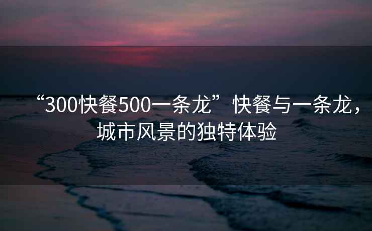 “300快餐500一條龍”快餐與一條龍，城市風(fēng)景的獨(dú)特體驗(yàn)