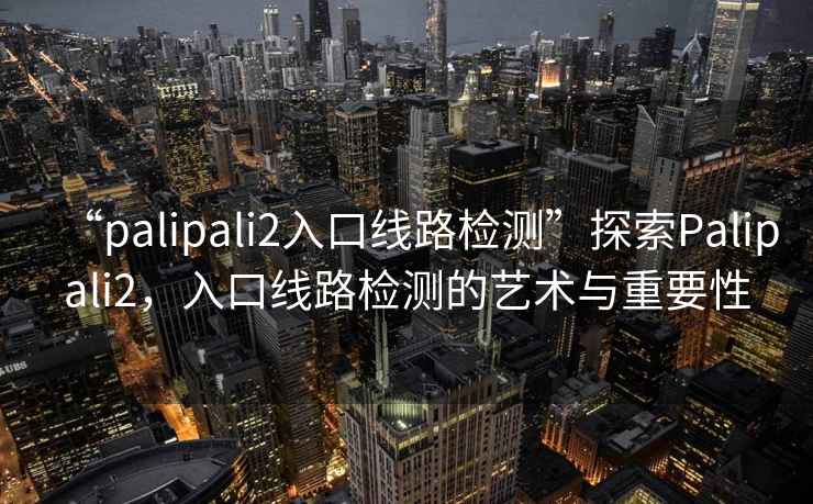 “palipali2入口線路檢測”探索Palipali2，入口線路檢測的藝術(shù)與重要性