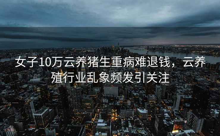 女子10萬云養(yǎng)豬生重病難退錢，云養(yǎng)殖行業(yè)亂象頻發(fā)引關(guān)注