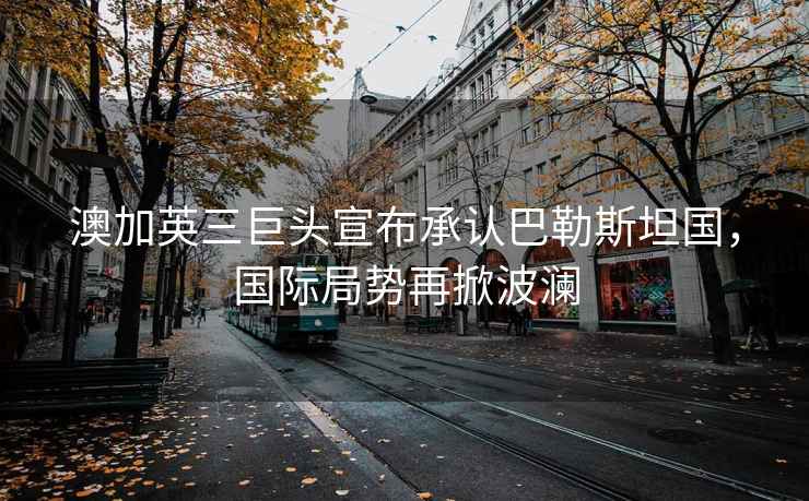 澳加英三巨頭宣布承認巴勒斯坦國，國際局勢再掀波瀾