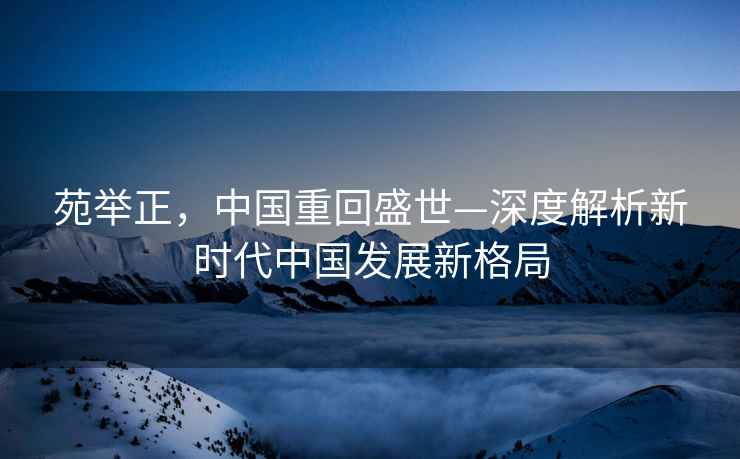 苑舉正，中國(guó)重回盛世—深度解析新時(shí)代中國(guó)發(fā)展新格局