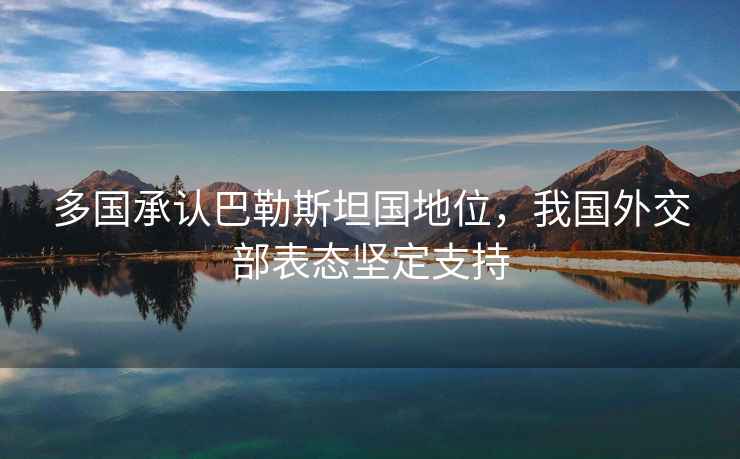 多國承認巴勒斯坦國地位，我國外交部表態堅定支持