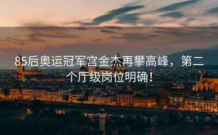 85后奧運(yùn)冠軍宮金杰再攀高峰，第二個(gè)廳級崗位明確！