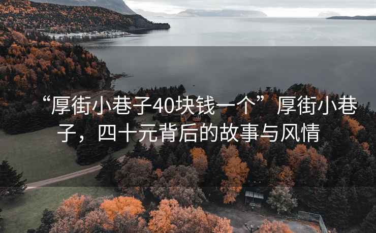 “厚街小巷子40塊錢一個”厚街小巷子，四十元背后的故事與風情
