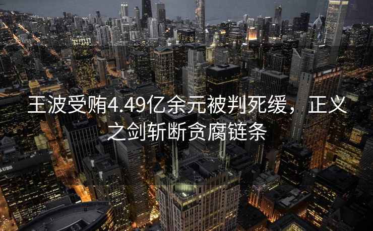 王波受賄4.49億余元被判死緩,正義之劍斬?cái)嘭澑湕l 王波受賄4.49億余元被判死緩,正義之劍斬?cái)嘭澑湕l