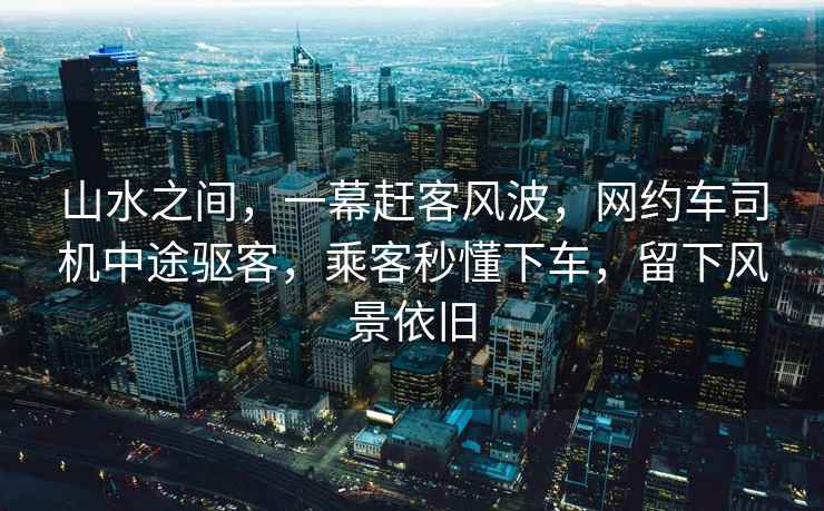 山水之間,一幕趕客風波,網約車司機中途驅客,乘客秒懂下車,留下風景依舊 山水之間,一幕趕客風波,網約車司機中途驅客,乘客秒懂下車,留下風景依舊