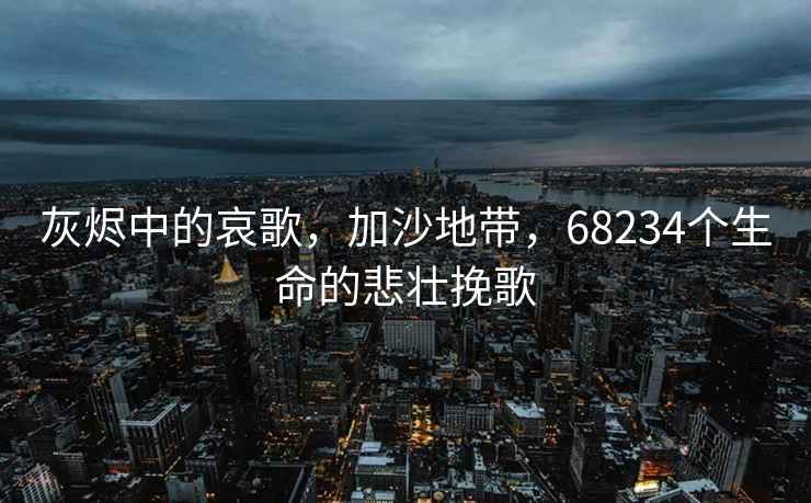 灰燼中的哀歌,加沙地帶,68234個生命的悲壯挽歌 灰燼中的哀歌,加沙地帶,68234個生命的悲壯挽歌