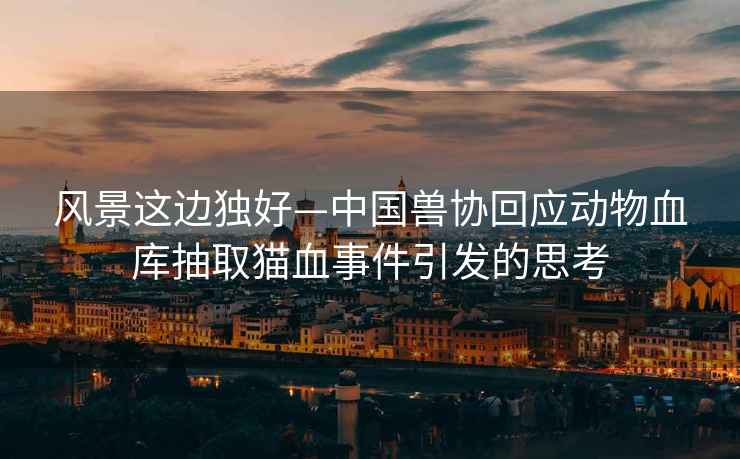 風景這邊獨好—中國獸協回應動物血庫抽取貓血事件引發的思考 風景這邊獨好—中國獸協回應動物血庫抽取貓血事件引發的思考