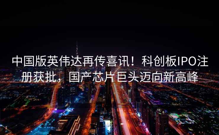 中國(guó)版英偉達(dá)再傳喜訊！科創(chuàng)板IPO注冊(cè)獲批，國(guó)產(chǎn)芯片巨頭邁向新高峰