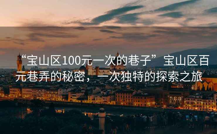 “寶山區100元一次的巷子”寶山區百元巷弄的秘密，一次獨特的探索之旅
