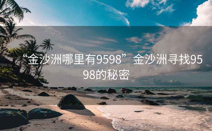 “金沙洲哪里有9598”金沙洲尋找9598的秘密