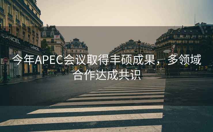 今年APEC會議取得豐碩成果，多領域合作達成共識